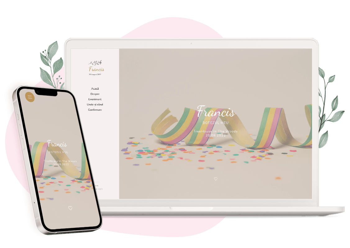 Model invitatie online de Botez: Angelic