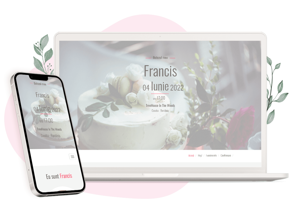 Model invitatie online de Botez: Pure