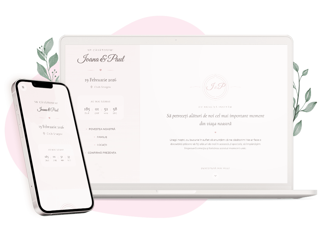 Model invitatie online de Nuntă: Glass