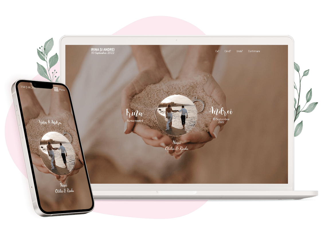 Model invitatie online de Nuntă: Purple flowers