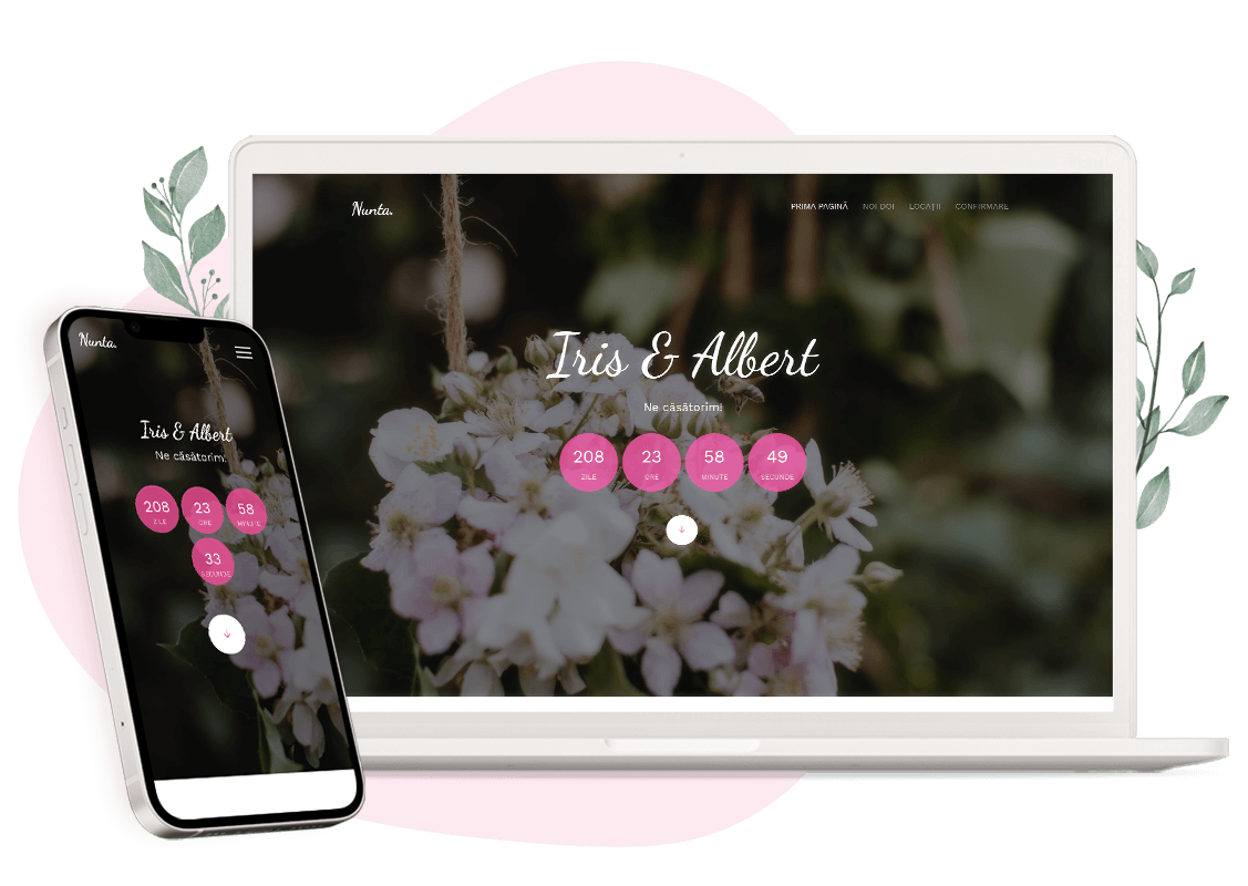 Model invitatie online de Nuntă: The two of us