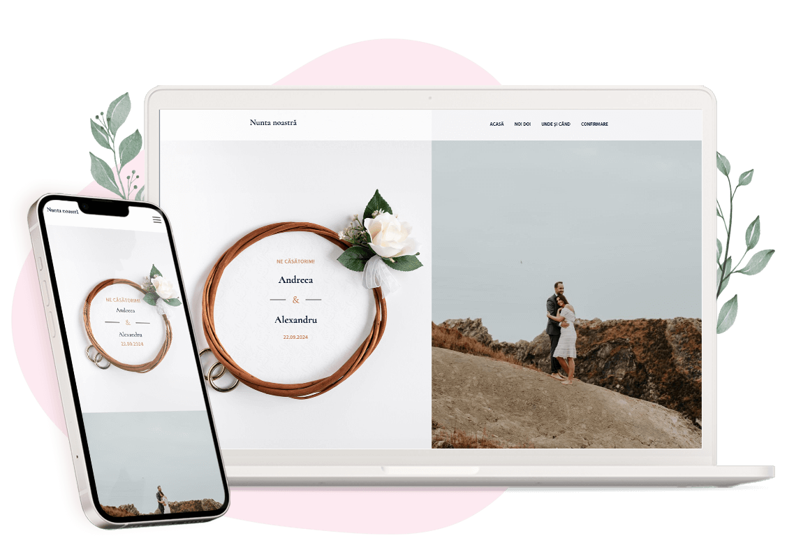 Model invitatie online de Nuntă: Timeless